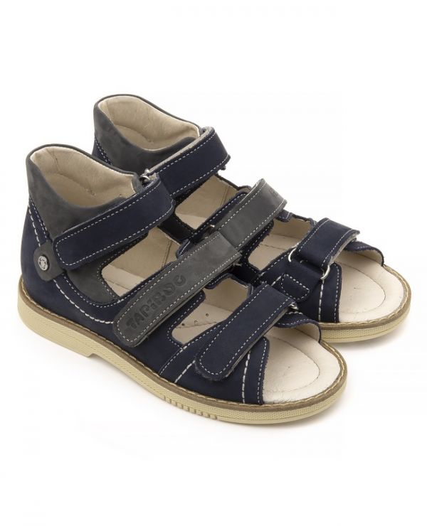 Children's sandals 26028 leather IRIS blue