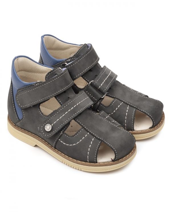 Children's sandals 26033 leather IRIS gray