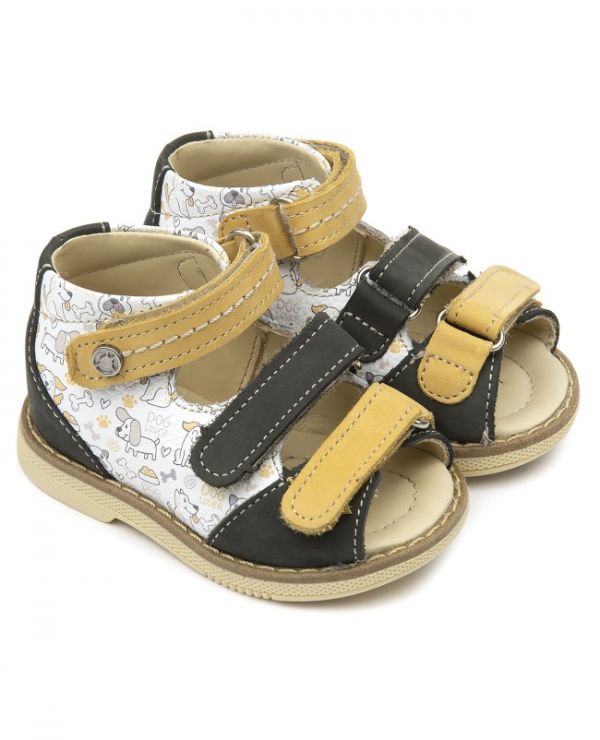 Sandals for children 26034, leather, NARCISS grey/grey