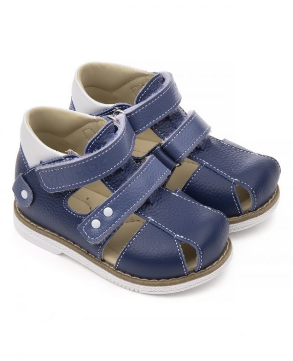 Sandals for children 26038, leather, VASILEK blue