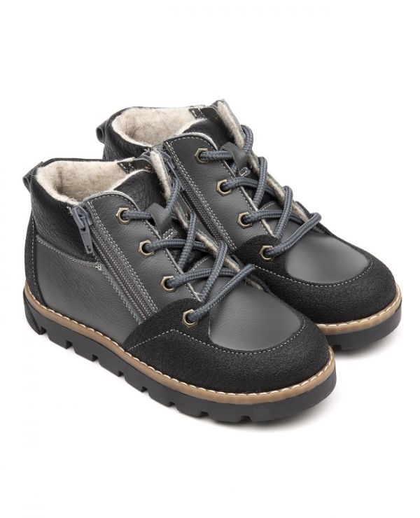 Children's boots 23008 leather, BERLIN gray