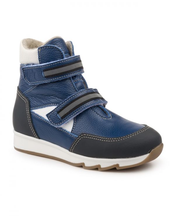 Children's boots 23012 leather, NEW YORK blue