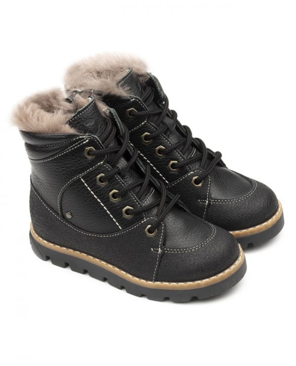 Children's boots fur 23016 leather, STOCKHOLM black