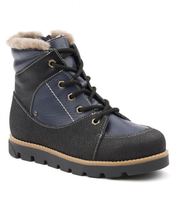 Children's boots fur 23016 leather, NEW YORK blue