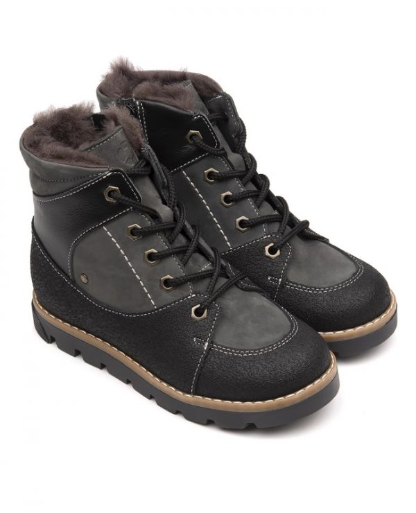 Children's boots fur 23016 leather, BERLIN gray