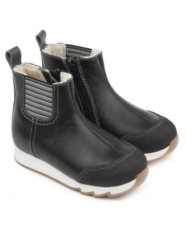 Children's boots 23018 leather, STOCKHOLM black