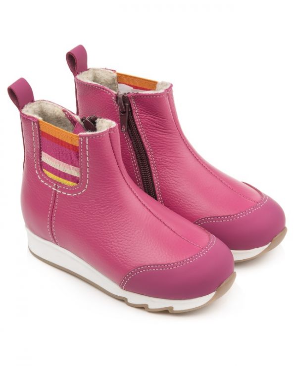 Children's boots 23018 leather, BOMBAY raspberry