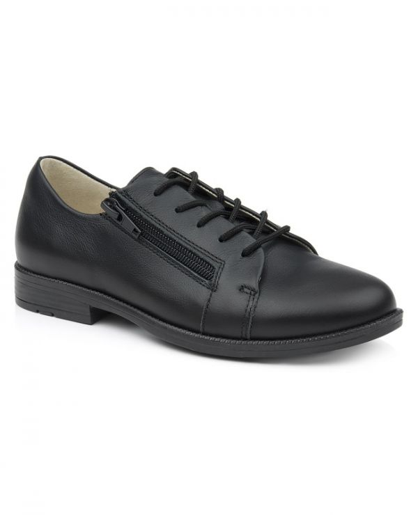 Low shoes for children 24021 leather, STEP black