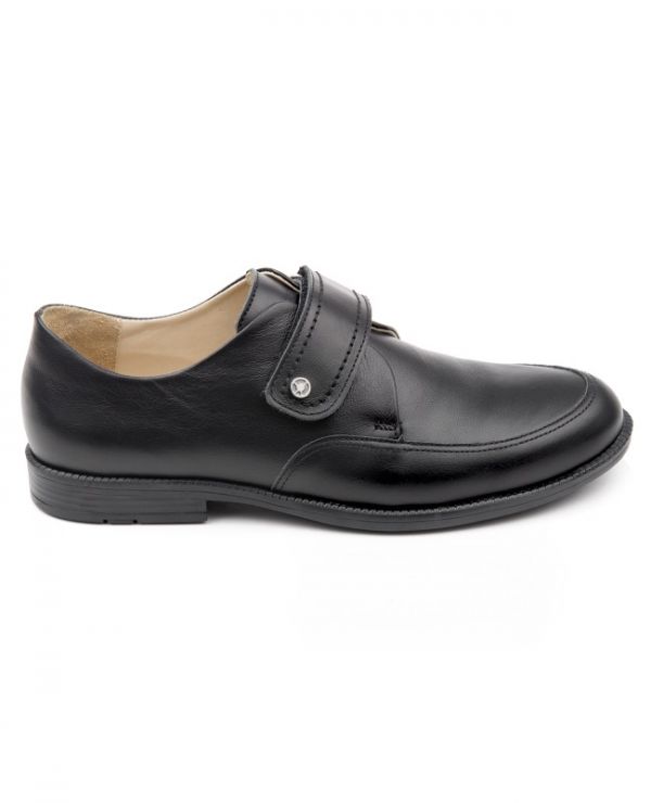 Low shoes for children 24024 leather, STEP black