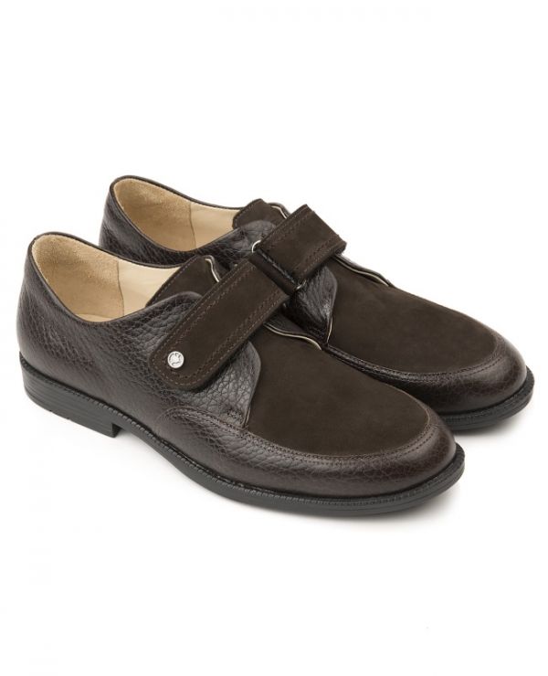 Low shoes for children 24024 leather, NARCISS brown
