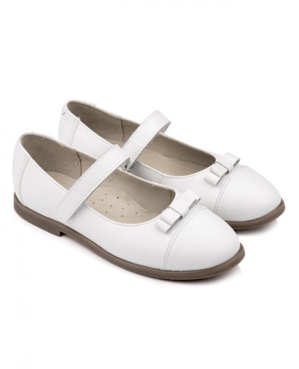 Children's shoes, Velcro 25012 leather, LILY OF THE VALLEY white