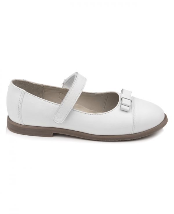 Children's shoes, Velcro 25012 leather, LILY OF THE VALLEY white