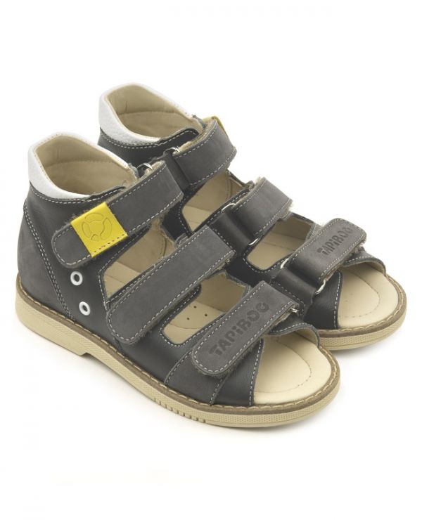 Sandals for children 26006 leather, IVA gray