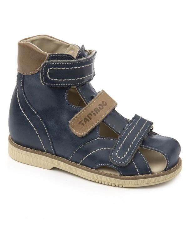 Sandals for children vault 26012, leather LINEN blue