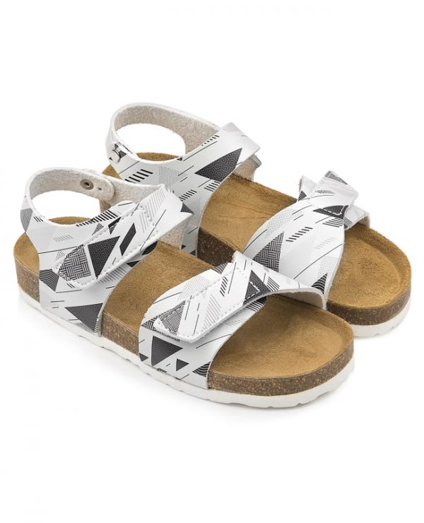 Sandals for children 96002 and/leather, TECHNO white