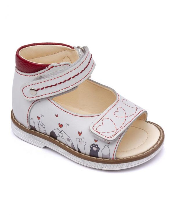 Sandals for children 26011 HOBBY white/cats