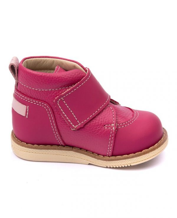Children's boots 24015 leather, FUCHIA raspberry