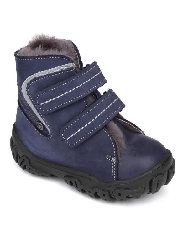 Children's boots fur 23026 leather, NEW YORK blue