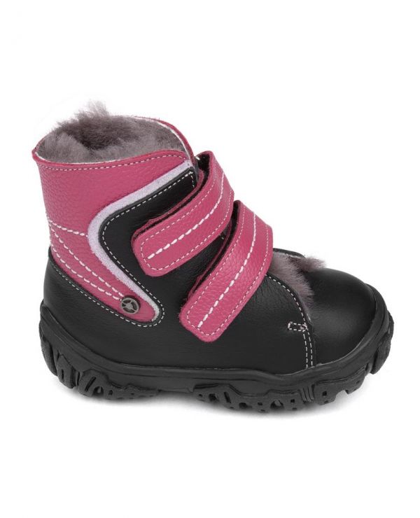 Children's boots fur 23026 leather, BOMBAY raspberry
