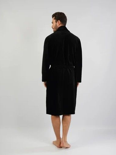 105181 0000 Dressing gown long sleeve CHIC velor black