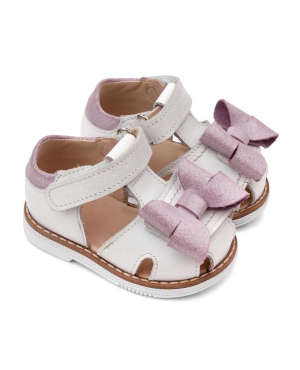 Sandals for children 36003 leather, lilac white