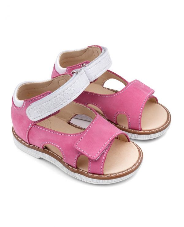Children's sandals 36004 leather, FUCHIA raspberry