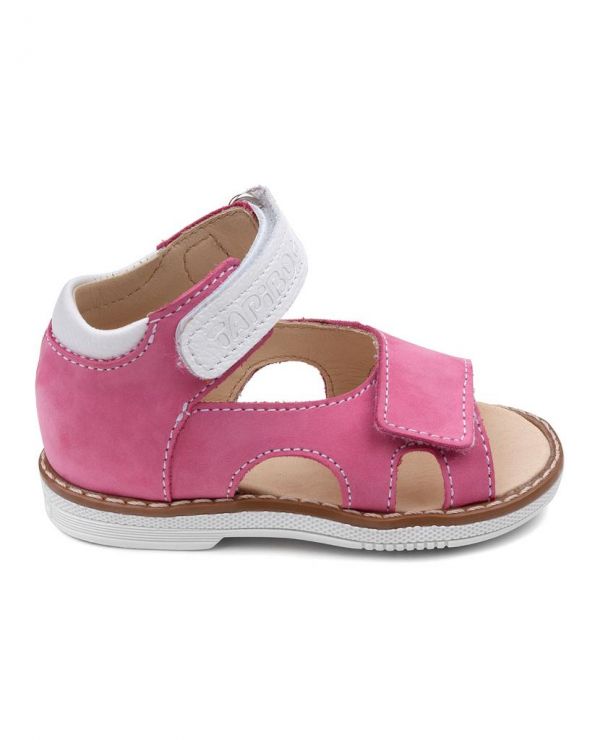 Children's sandals 36004 leather, FUCHIA raspberry