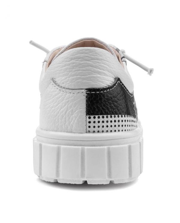 Low shoes for children 34002 leather, HOBBY white/zipper