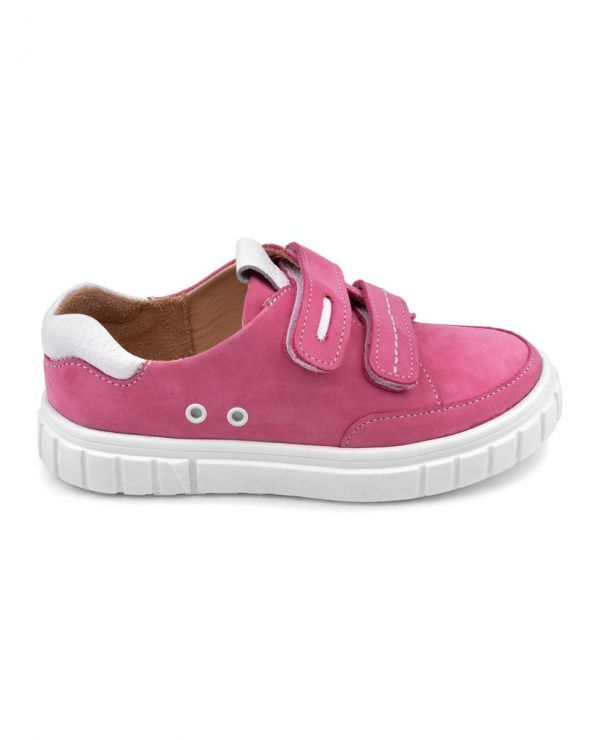 Low shoes for children 34003 leather, FUCHIA raspberry