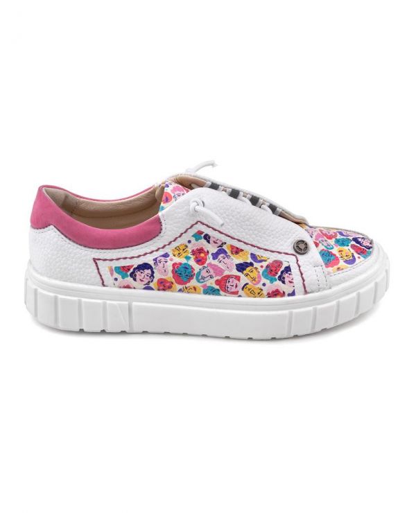 Low shoes for children 34002 leather, SUMMER pink/face