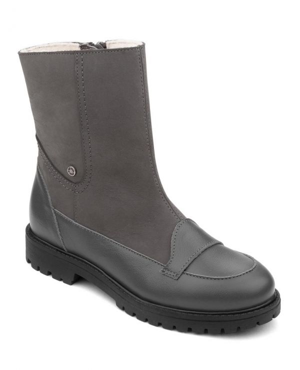 Children's boots 23031 leather, BERLIN gray