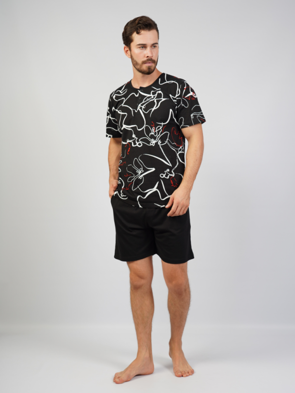 106162 0444 Set with shorts short sleeves ABSTRACTION black