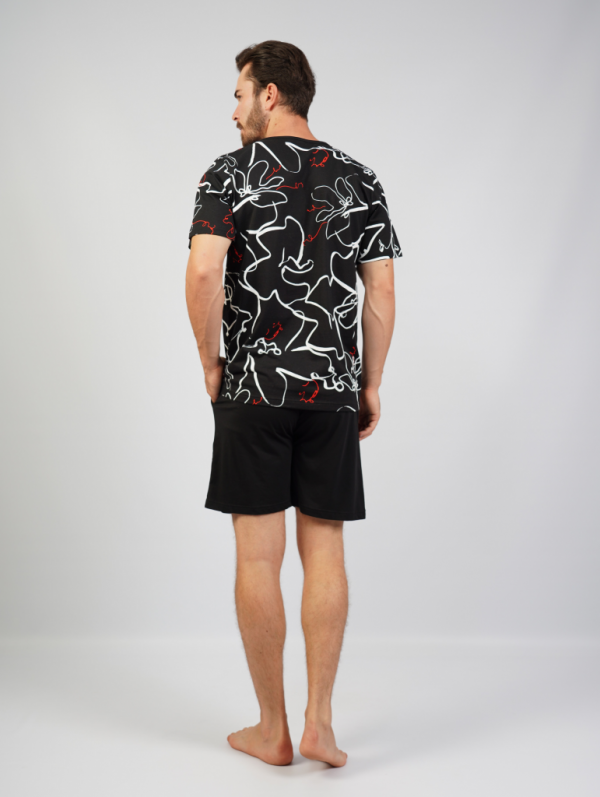 106162 0444 Set with shorts short sleeves ABSTRACTION black
