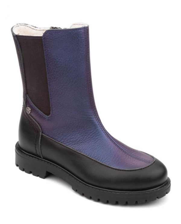 Children's boots 23030 leather, NEW YORK blue