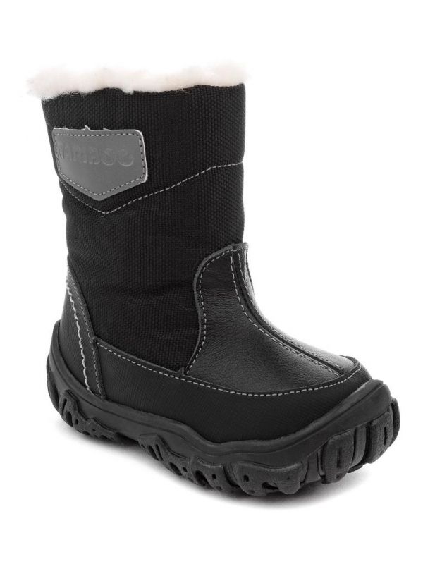 Children's boots wool 33002 leather/textile, ICELAND black