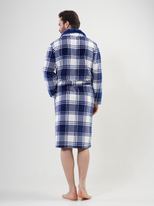 202115 0129 Wrap robe long sleeve fleece Heavenly blue