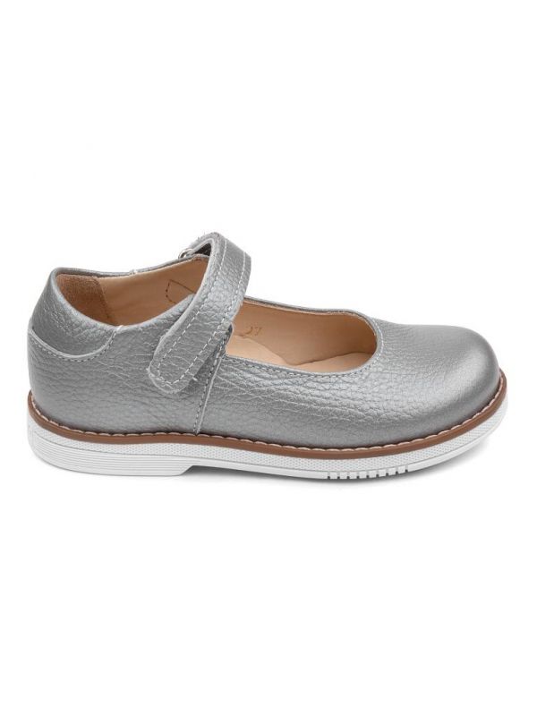 Children's shoes 25018 leather, Lily of the valley silver