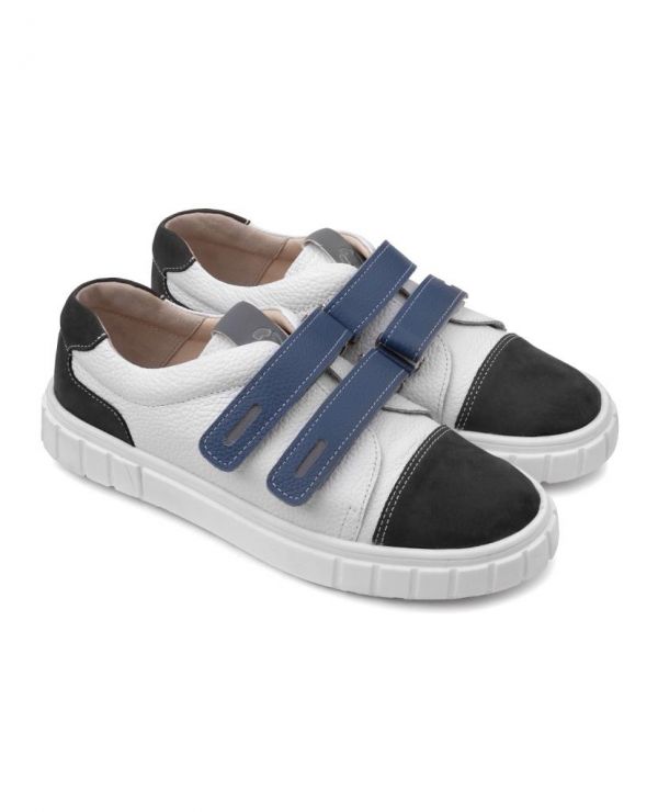 Low shoes for children 34005 leather, IRIS white