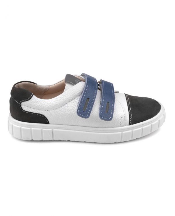 Low shoes for children 34005 leather, IRIS white