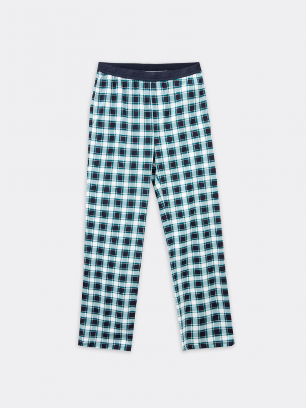 Trousers blue-green cage