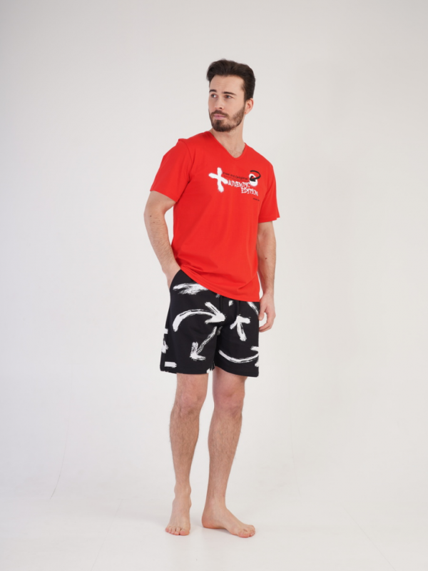 211519 1091 Set with short sleeves GRAFFITI red