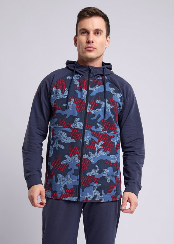 CLE Jacket for men 532180/14un_p, denim/red, Size chart for men's clothing "ACE", "TET-a-TET" and "CLEVER WEAR" from jersey