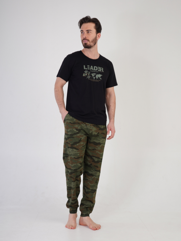 212171 4191 Set with short sleeve trousers LEADER black