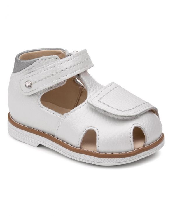 Children's sandals 26021 leather, lily of the valley mother of pearl