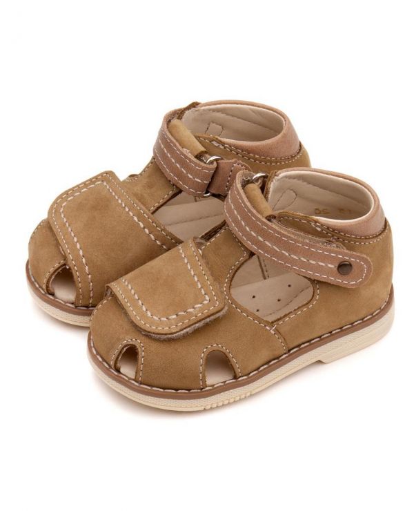 Children's sandals 26021 leather, NARCISS olive