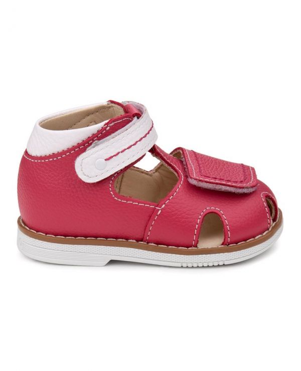 Children's sandals 26021 leather, FUCHIA raspberry
