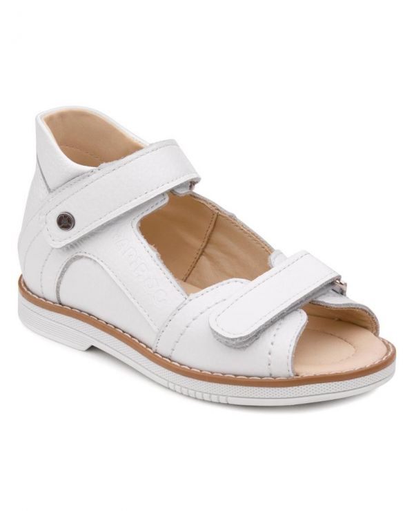 Children's sandals 26026 leather, lily of the valley white