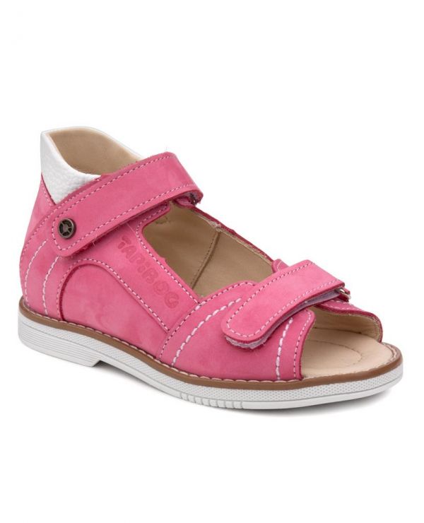 Children's sandals 26026 leather, FUCHIA raspberry