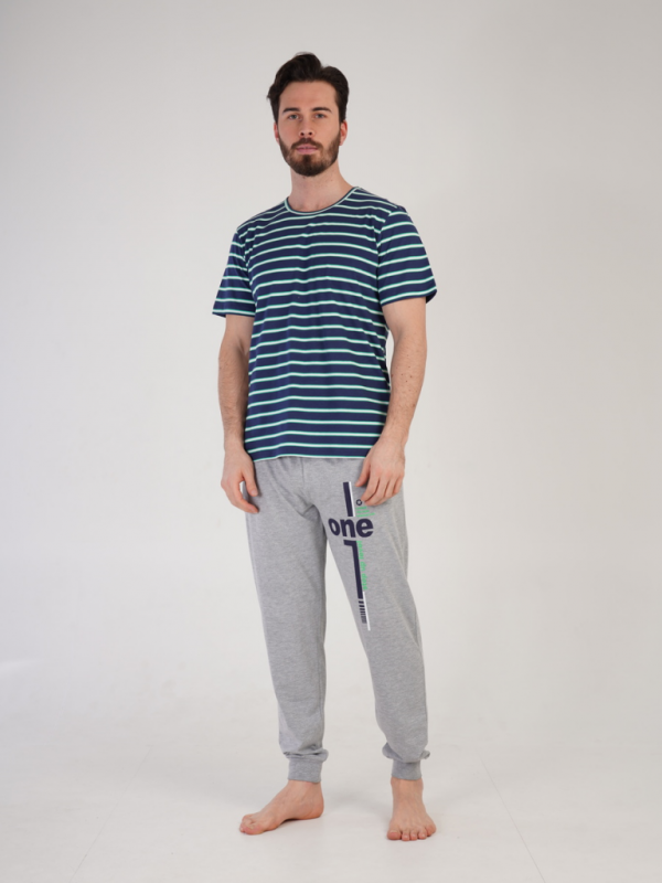 212094 2100 Set with trousers short sleeve UP blue