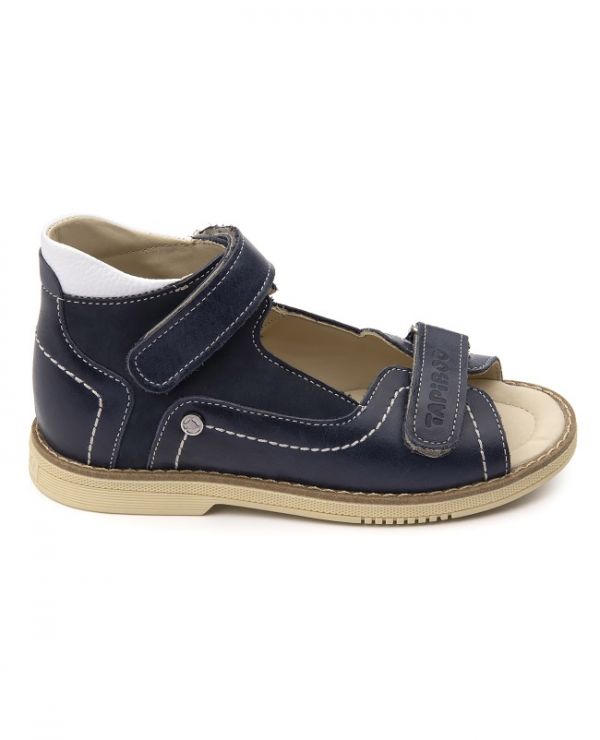 Children's sandals 26025 leather LINEN blue